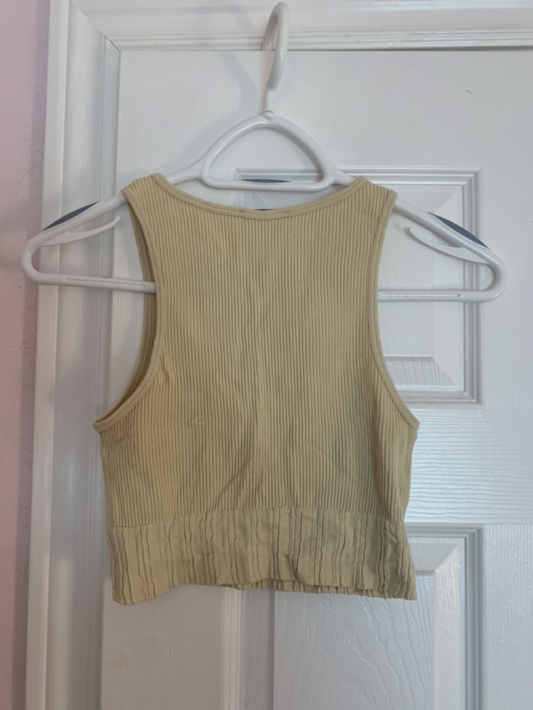 Zara Ribbed Crop Top - Pale Yellow - XS - photo 3