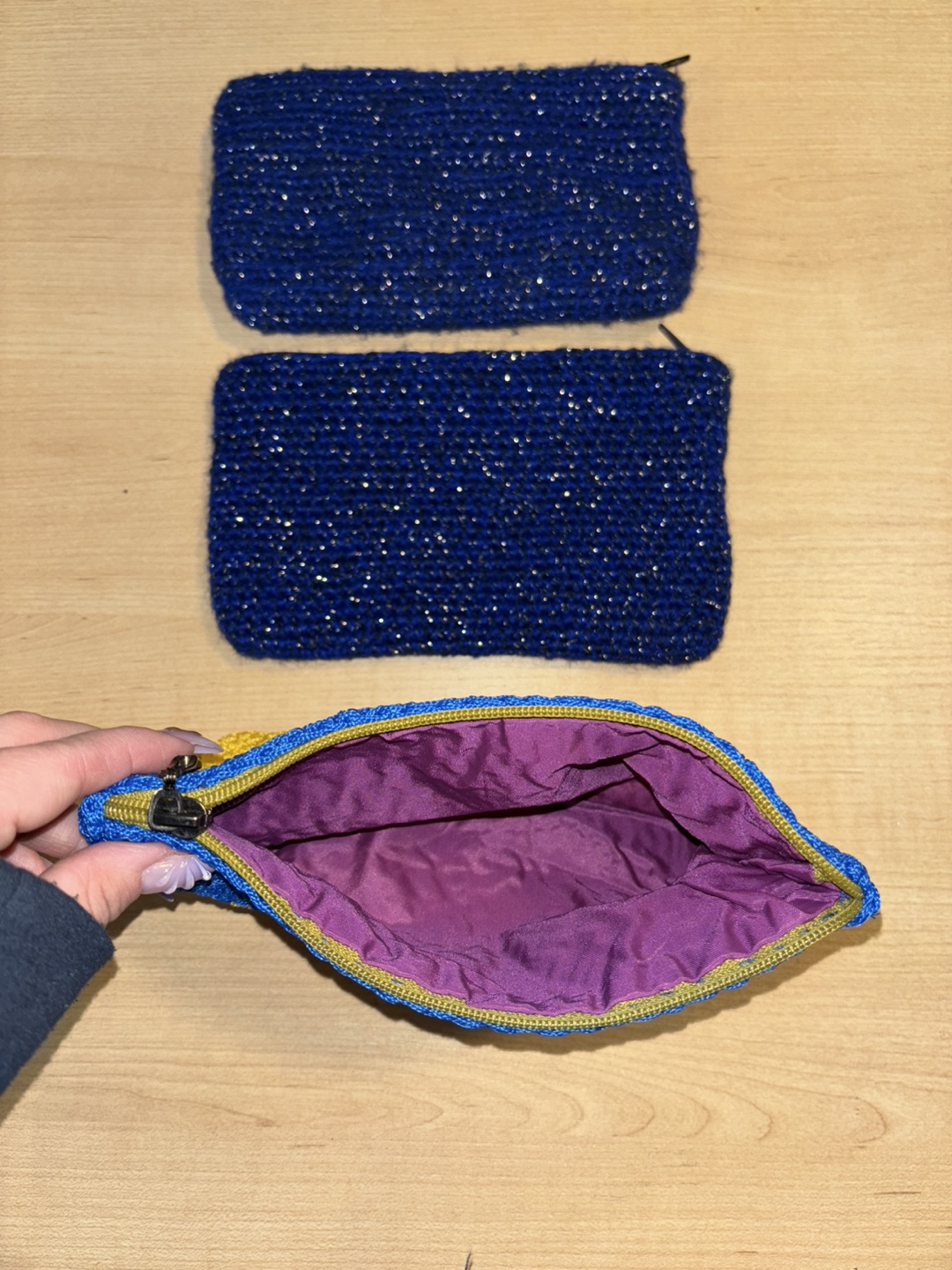 Five handmade crocheted zipper pouches - photo 2