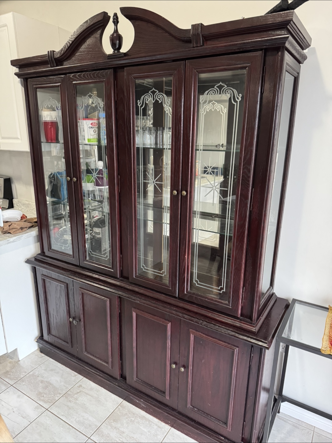 Dark Wood China Cabinet