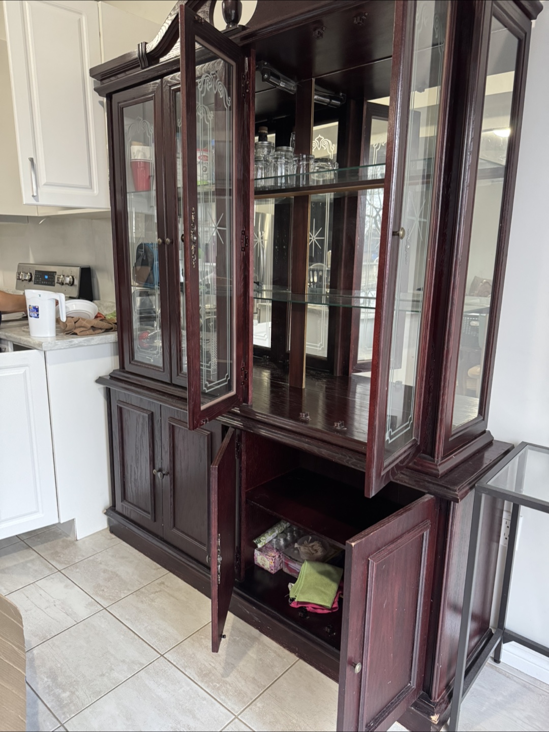 Dark Wood China Cabinet - photo 2