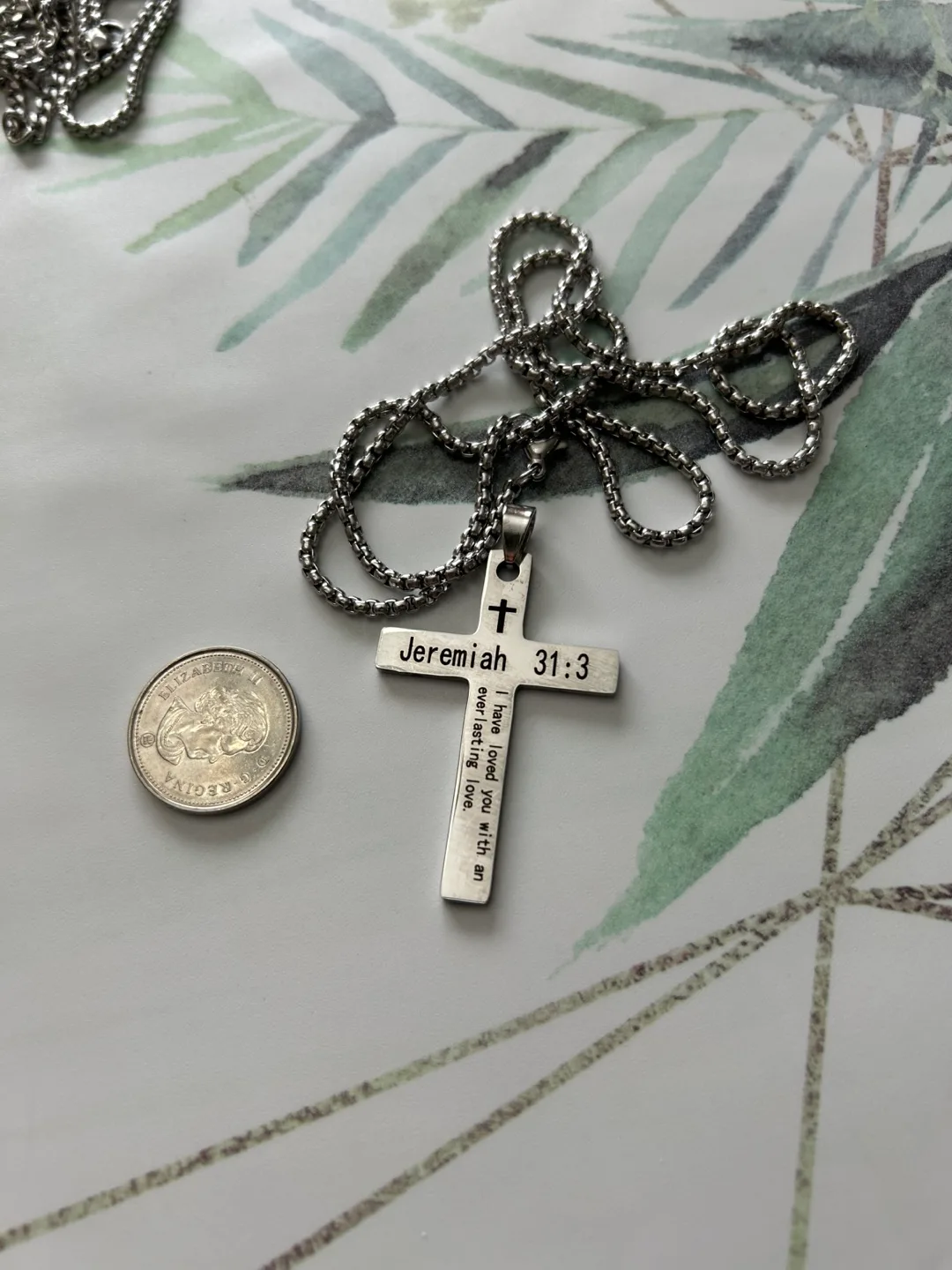 Jeremiah 31:3 Cross Necklace