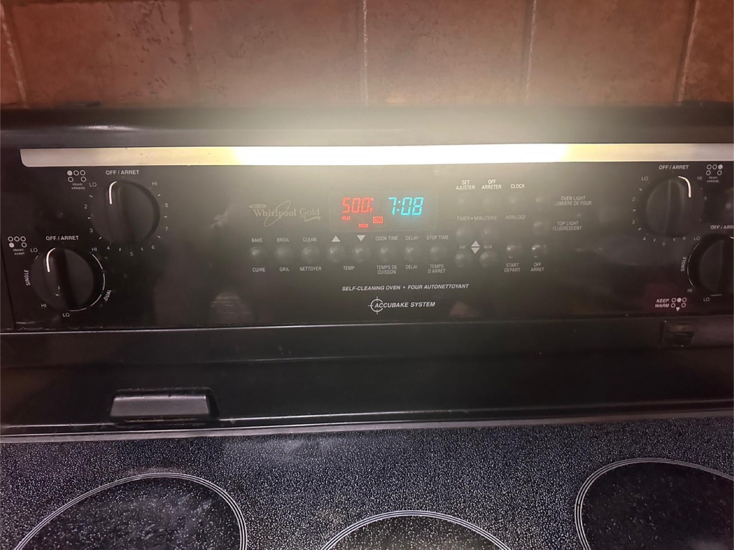 Whirlpool top glass stove