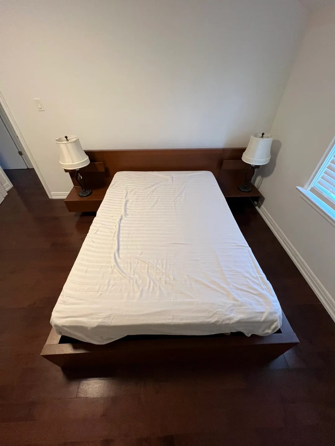 Wooden Bed Frame and Double Sized Mattress & Boxspring (EUC) image indicator(3)