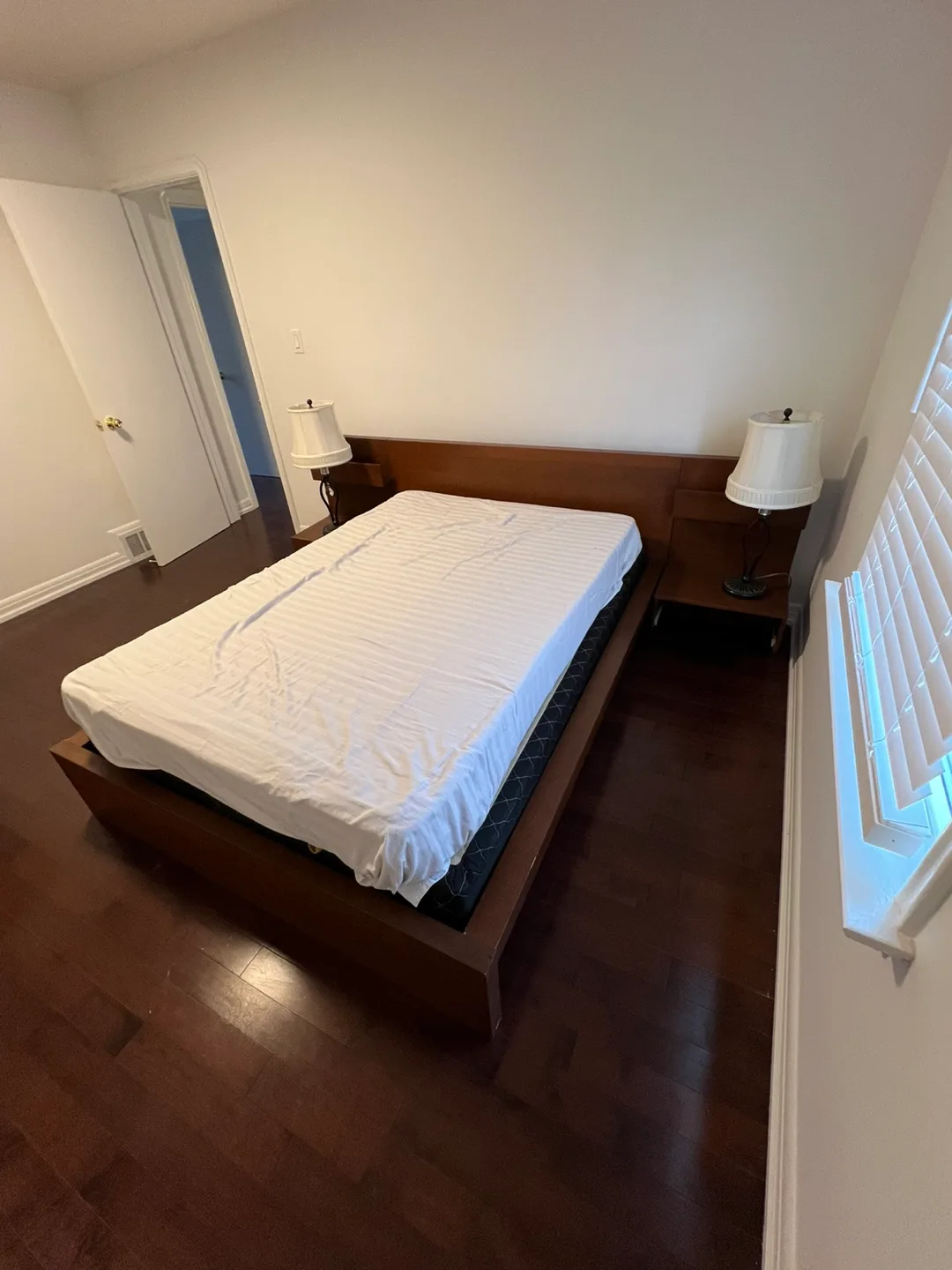 Wooden Bed Frame and Double Sized Mattress & Boxspring (EUC) image indicator(2)