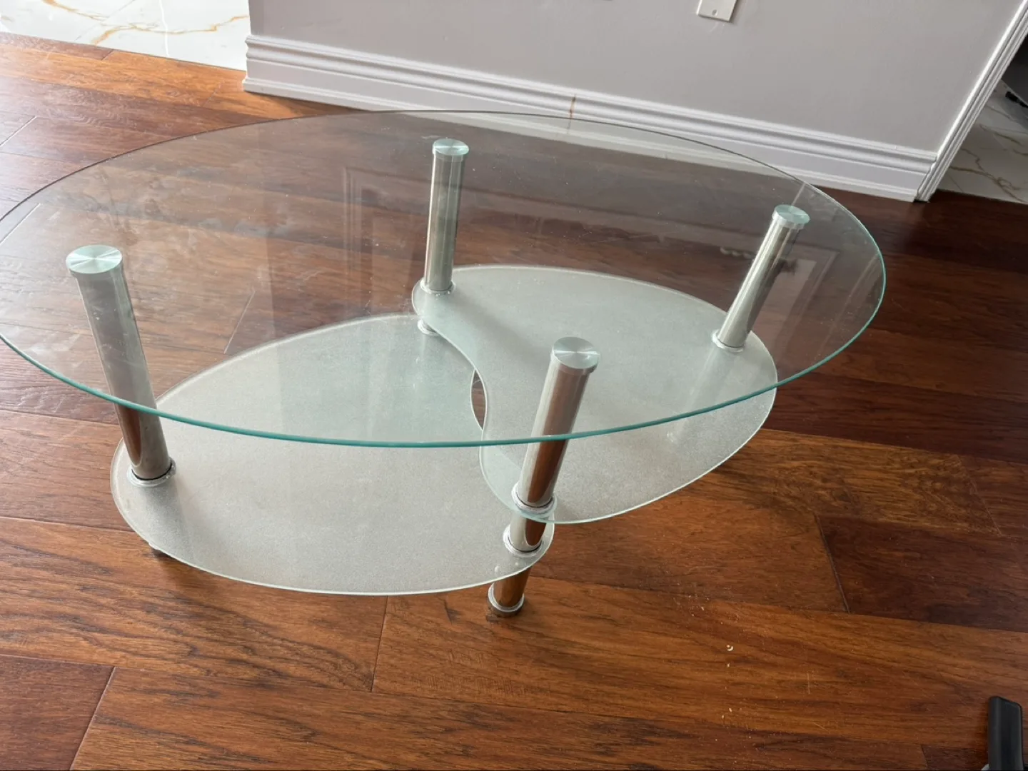 Glass Coffee Table with Metal Legs image indicator(2)