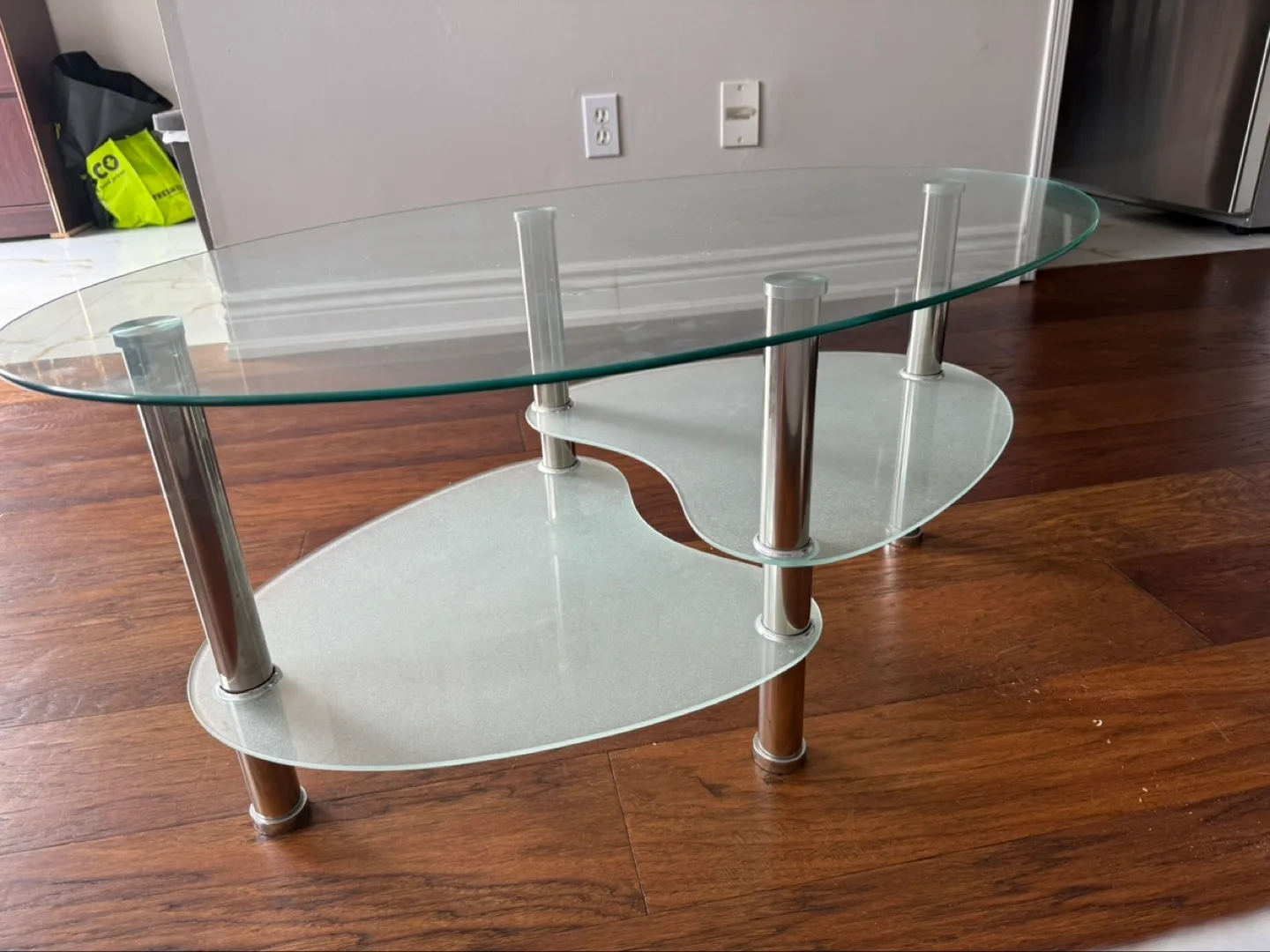 Glass Coffee Table with Metal Legs thumbnail
