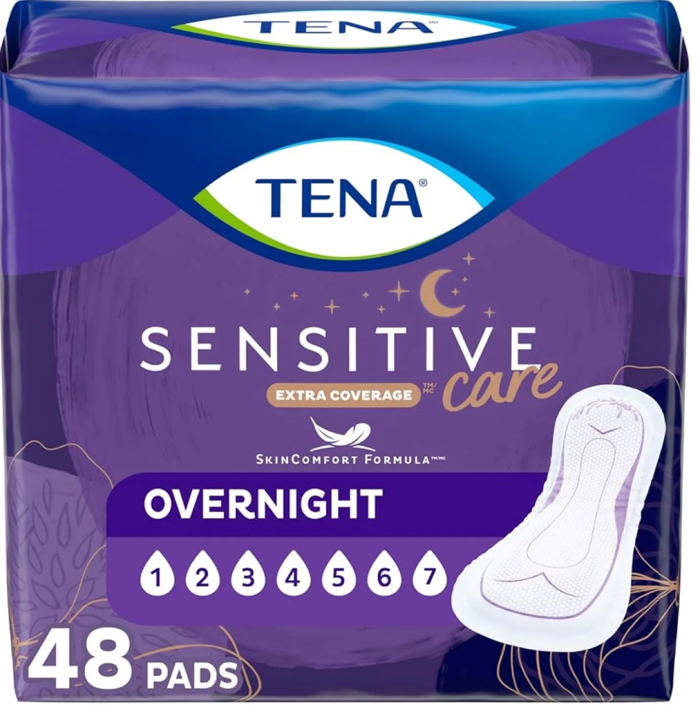 TENA Sensitive Overnight Pads - 48 Count thumbnail