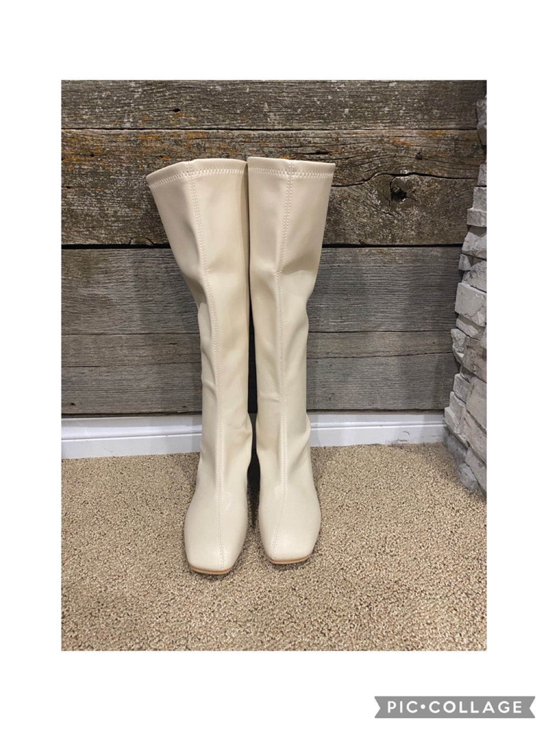 Brand New Cream-Coloured Fashion Boots – Size 39