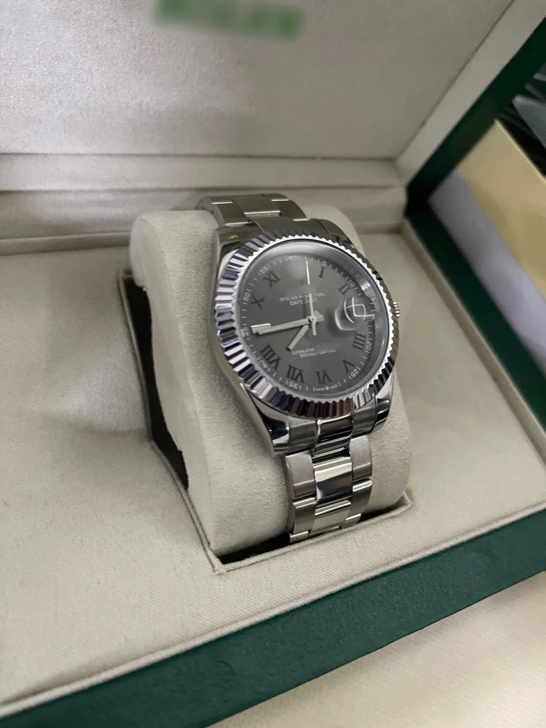 Rolex Oyster Perpetual Gray Dial Mens Watch thumbnail