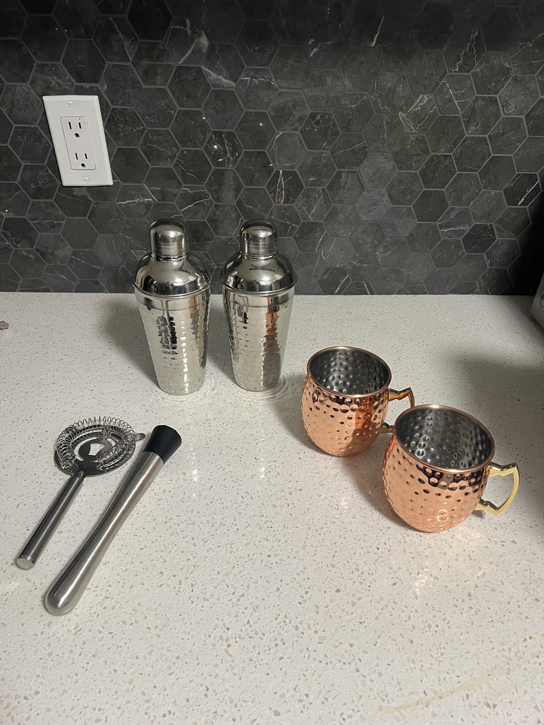 Cocktail Shaker Set with Moscow Mule Mugs