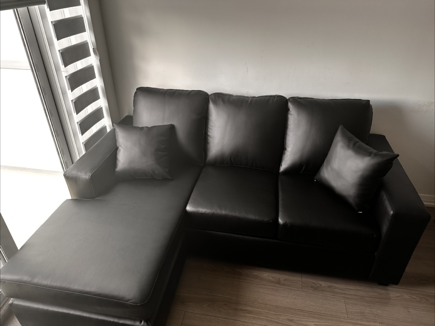 Black Leather Sectional Sofa