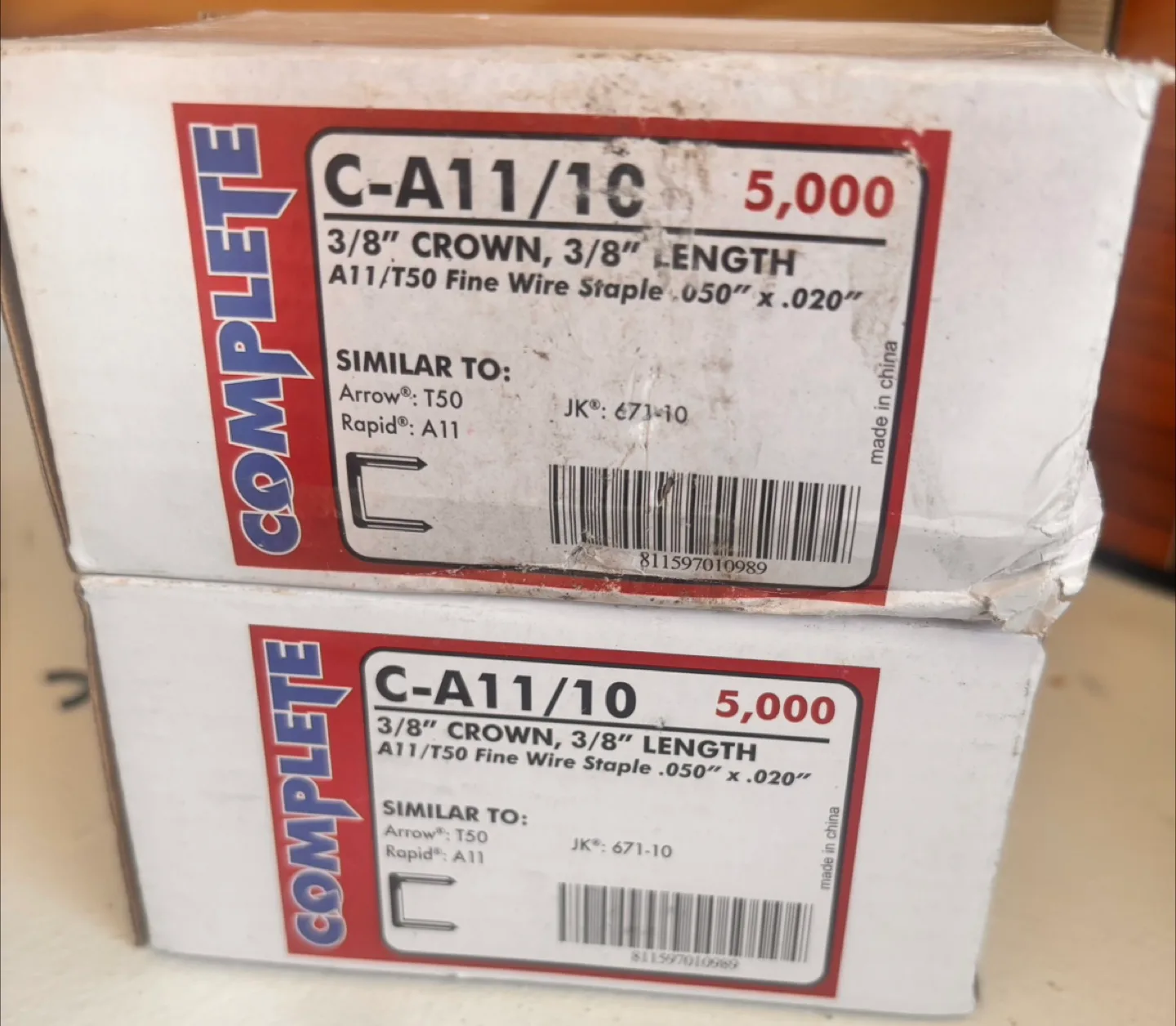 2 Boxes of Complete C-A11/10 3/8" Crown 3/8" Length Wire Staples thumbnail