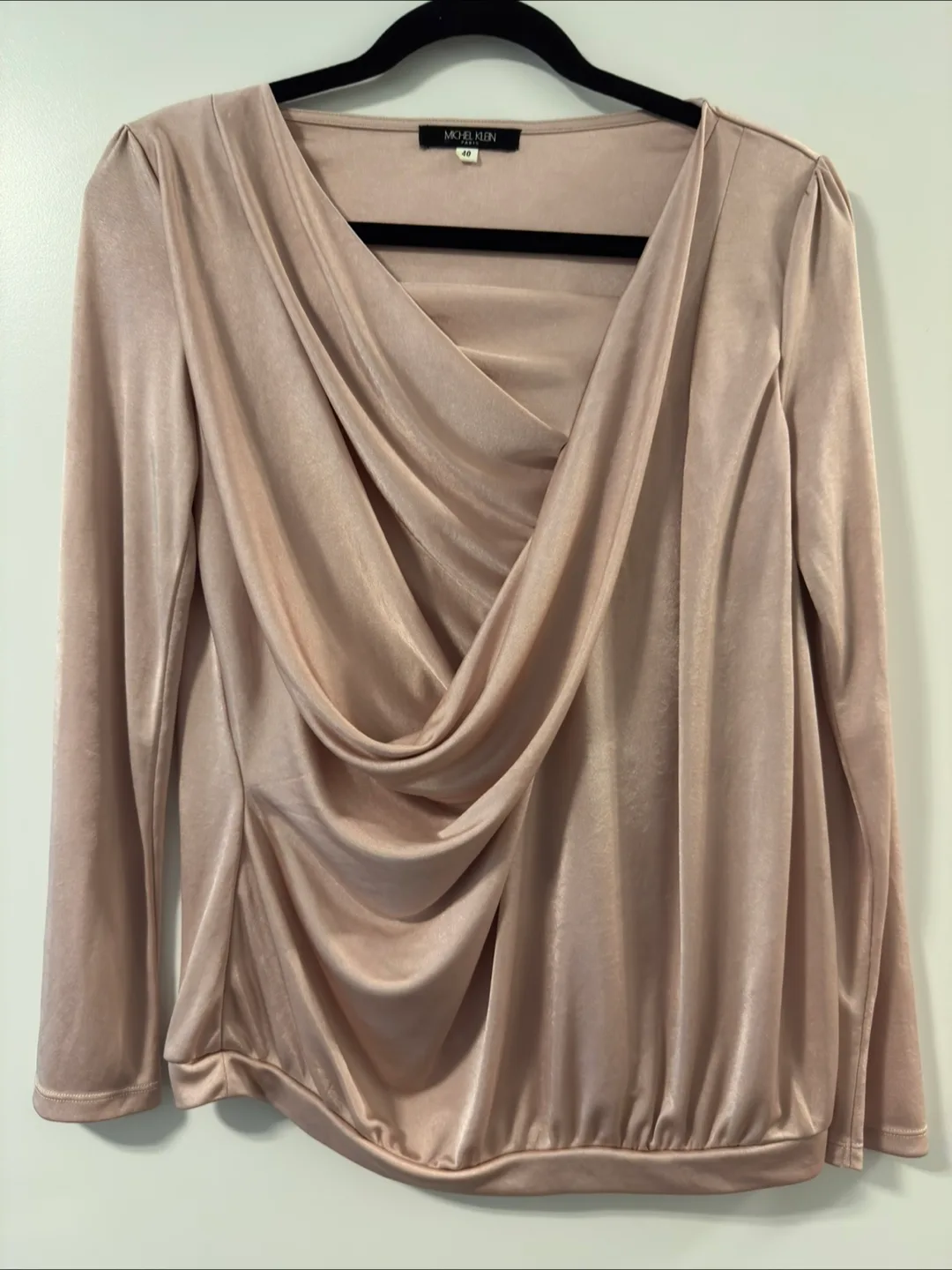 Michel Klein Paris Draped Blouse Size 40 thumbnail
