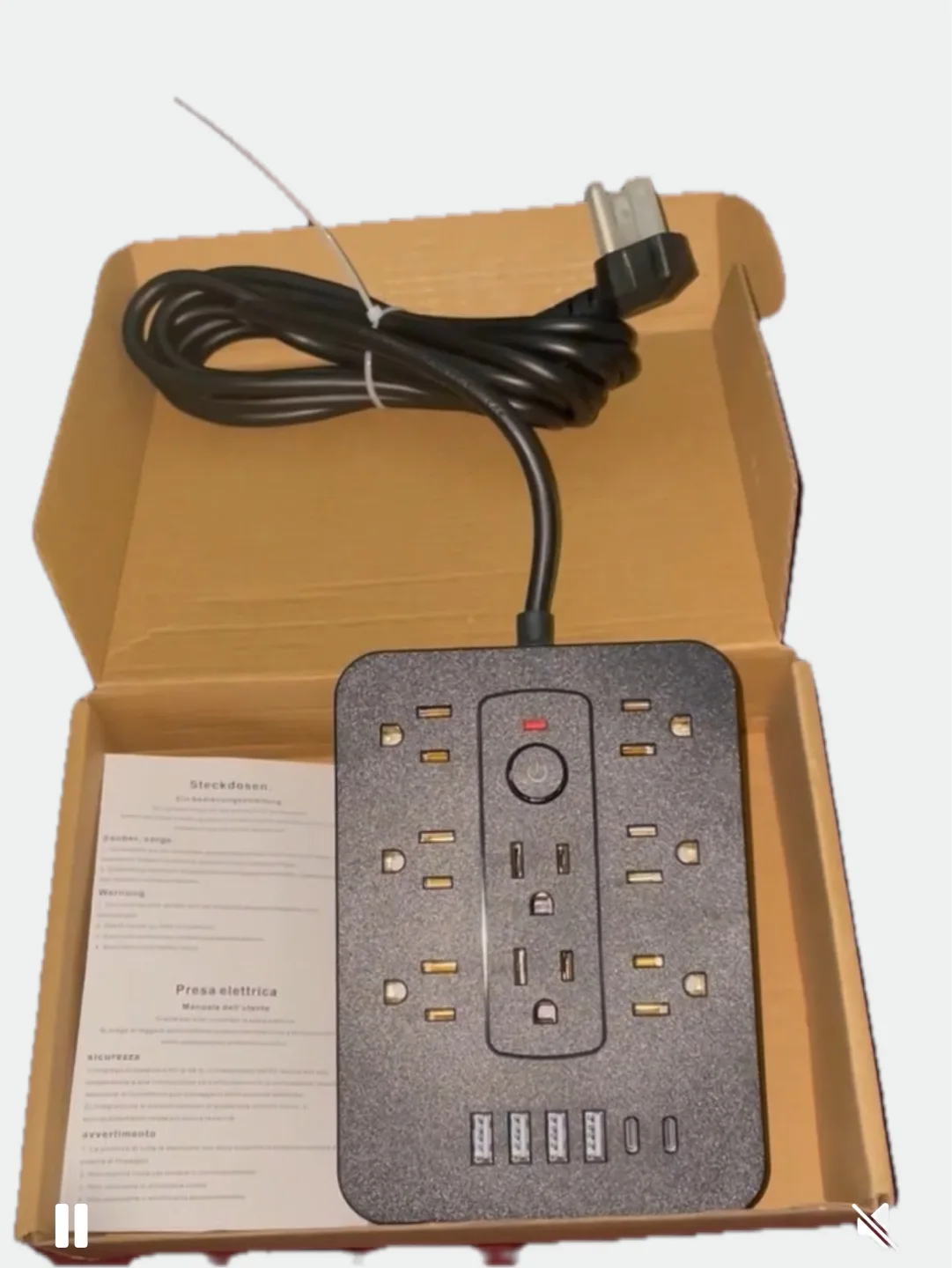 New 20 in 1 (14xAC, 4xUSB & 2xUSB-C) Power Strip Surge P thumbnail