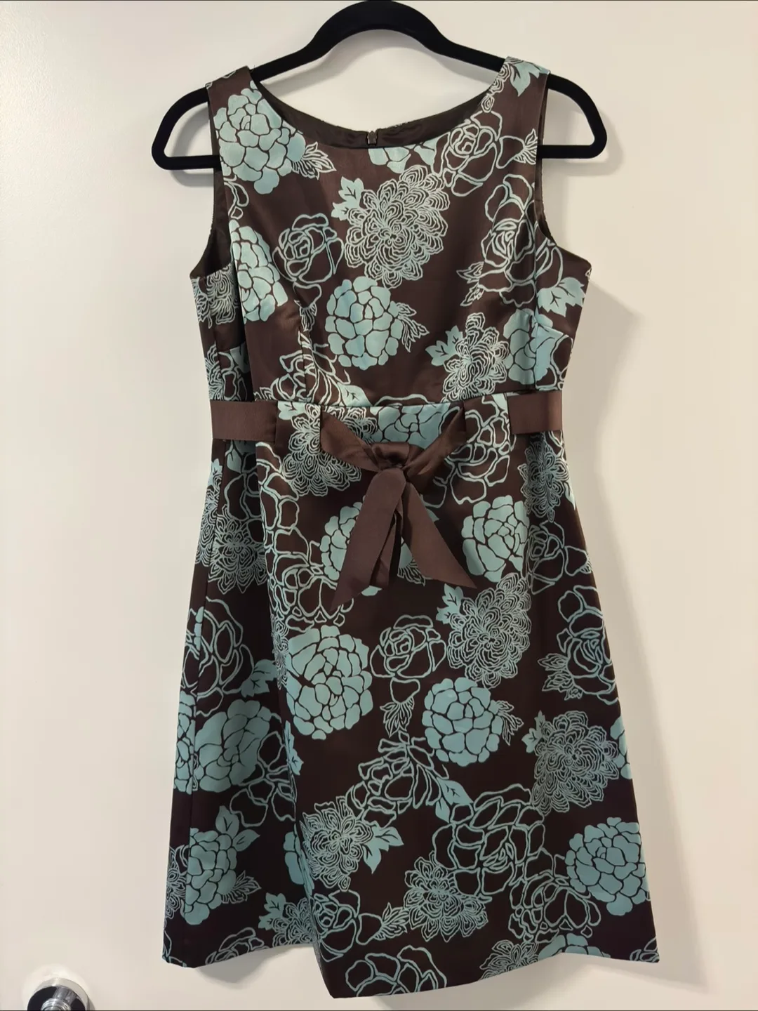 Jessica Howard Petite Size 10 Brown and Teal Floral Dress thumbnail