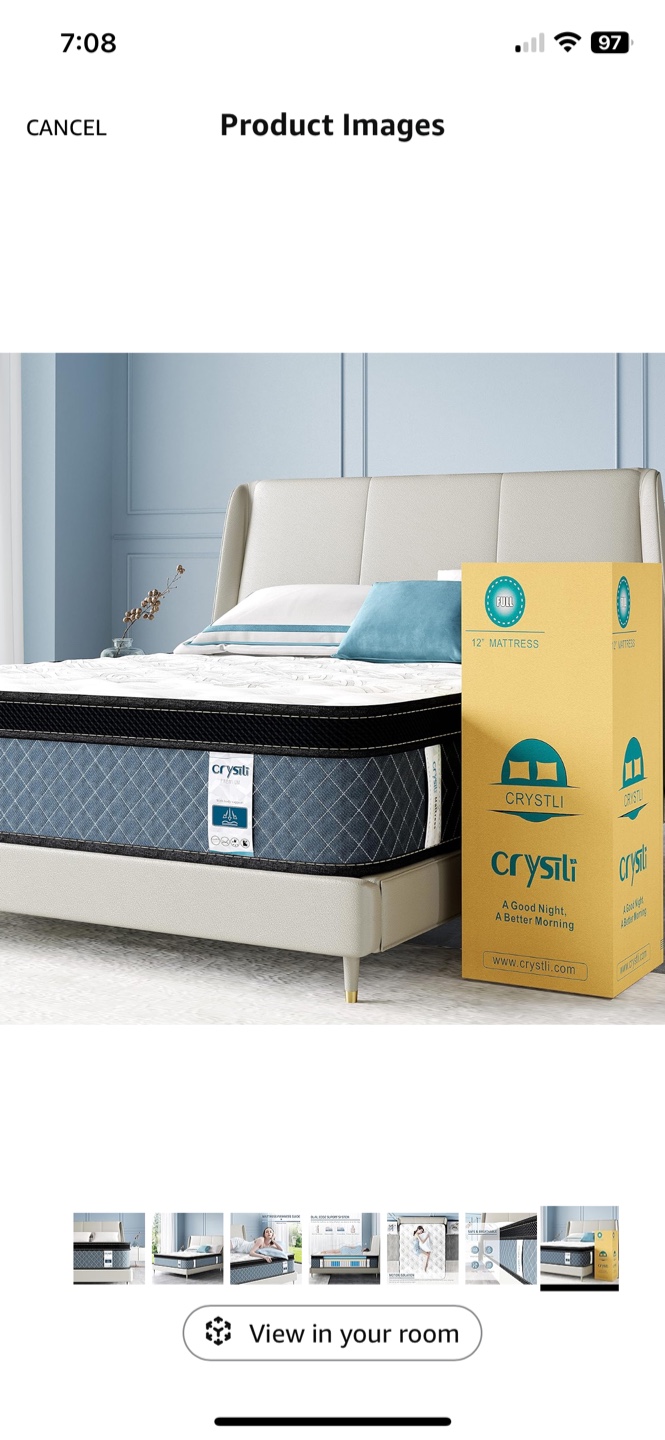 Queen Bed Frame with 10 inch mattress andprotector - photo 5