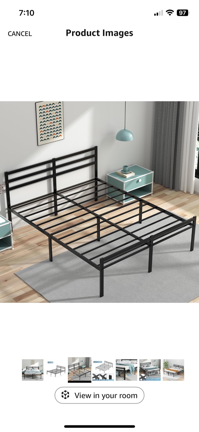 Queen Bed Frame with 10 inch mattress andprotector - photo 4