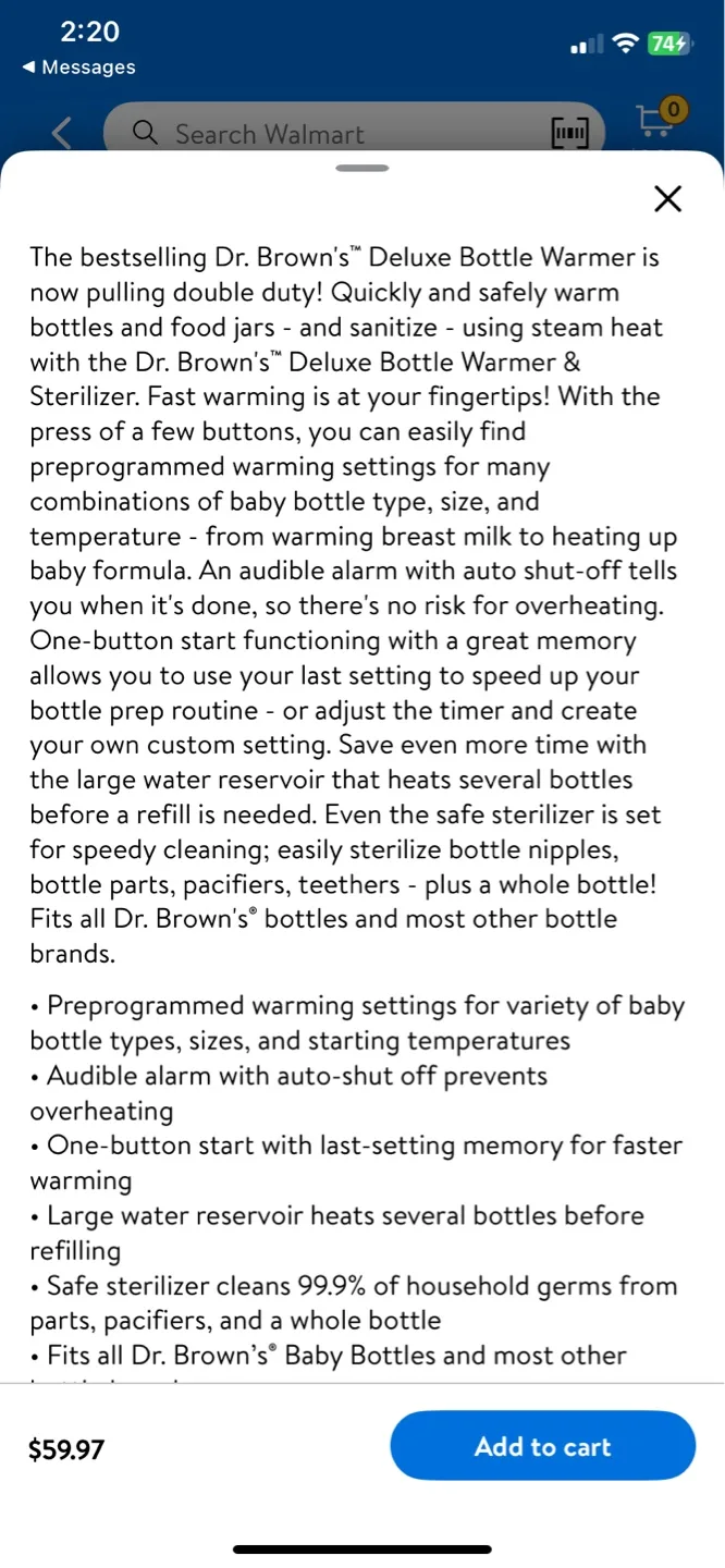 Dr Brown's Deluxe Bottle Warmer & Sterilizer image indicator(5)
