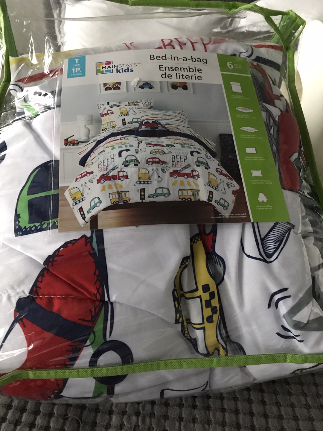 Mainstays Kids Twin Bed-in-a-Bag Set - Cars