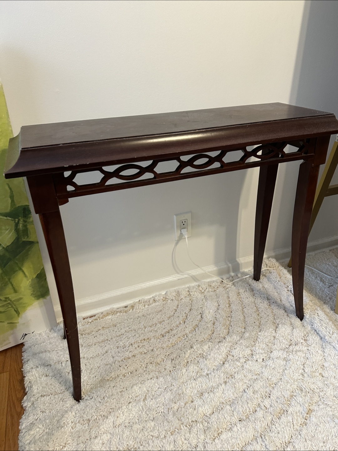 Red cypress wood table