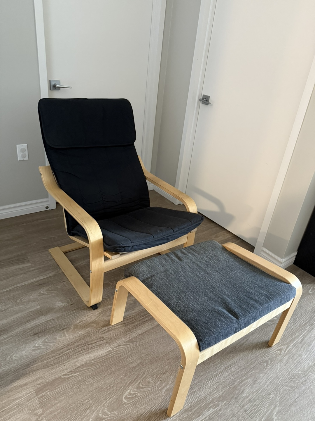 IKEA armchair and ottoman