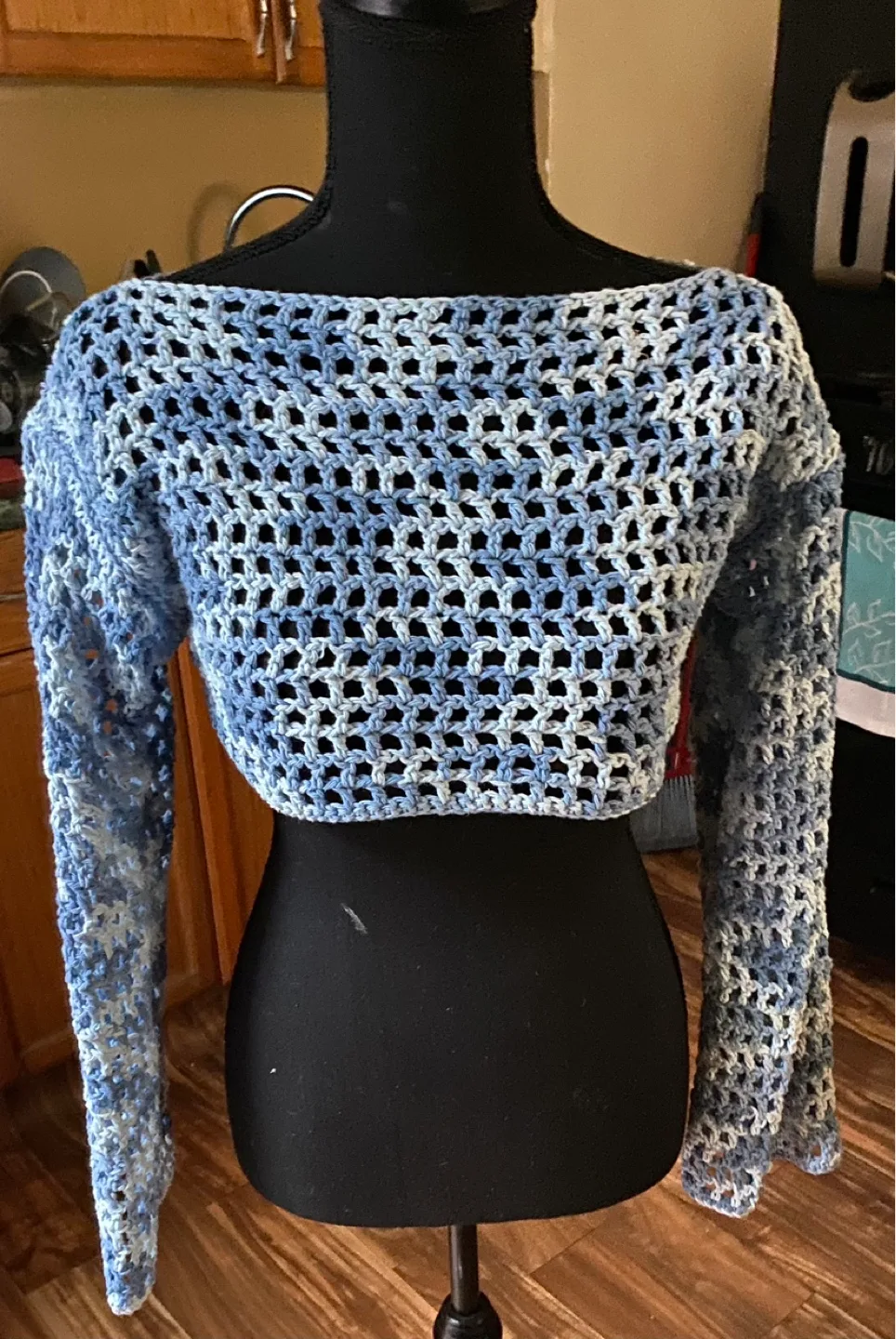 Hand-Crocheted Rainbow Stripe Bolero crop image indicator(5)