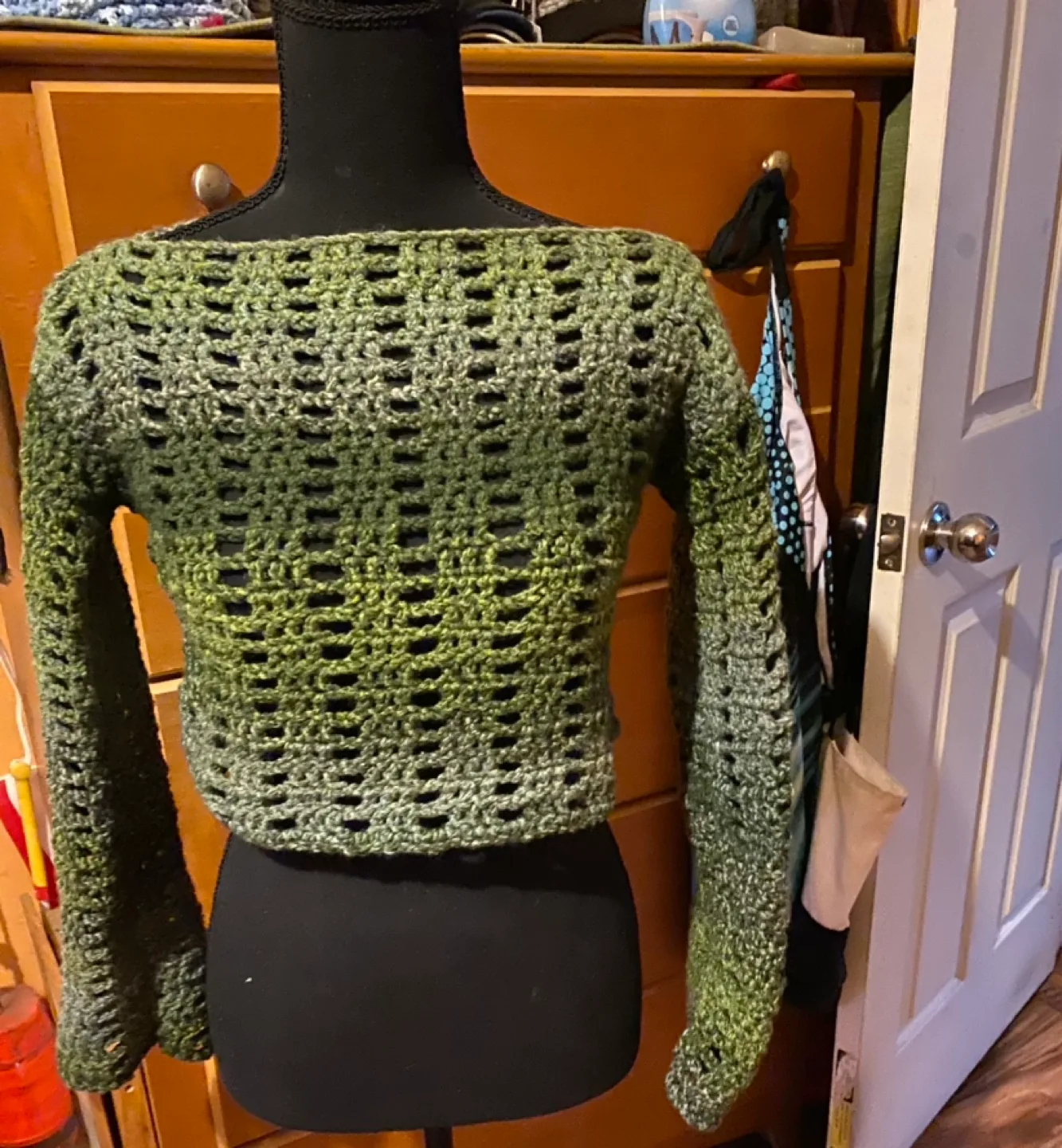 Hand-Crocheted Rainbow Stripe Bolero crop image indicator(6)