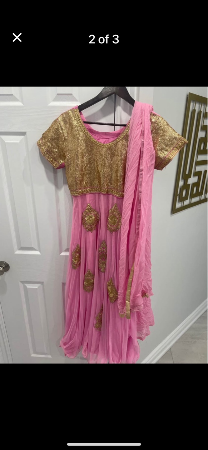 Pink and Gold Embroidered Salwar Kameez