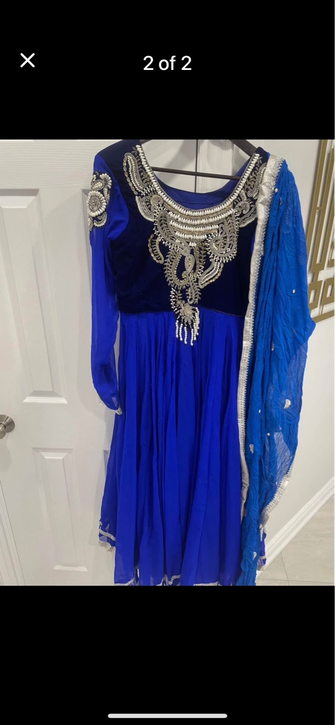 Gorgeous Royal Blue Pakistani Shalwar Kameez