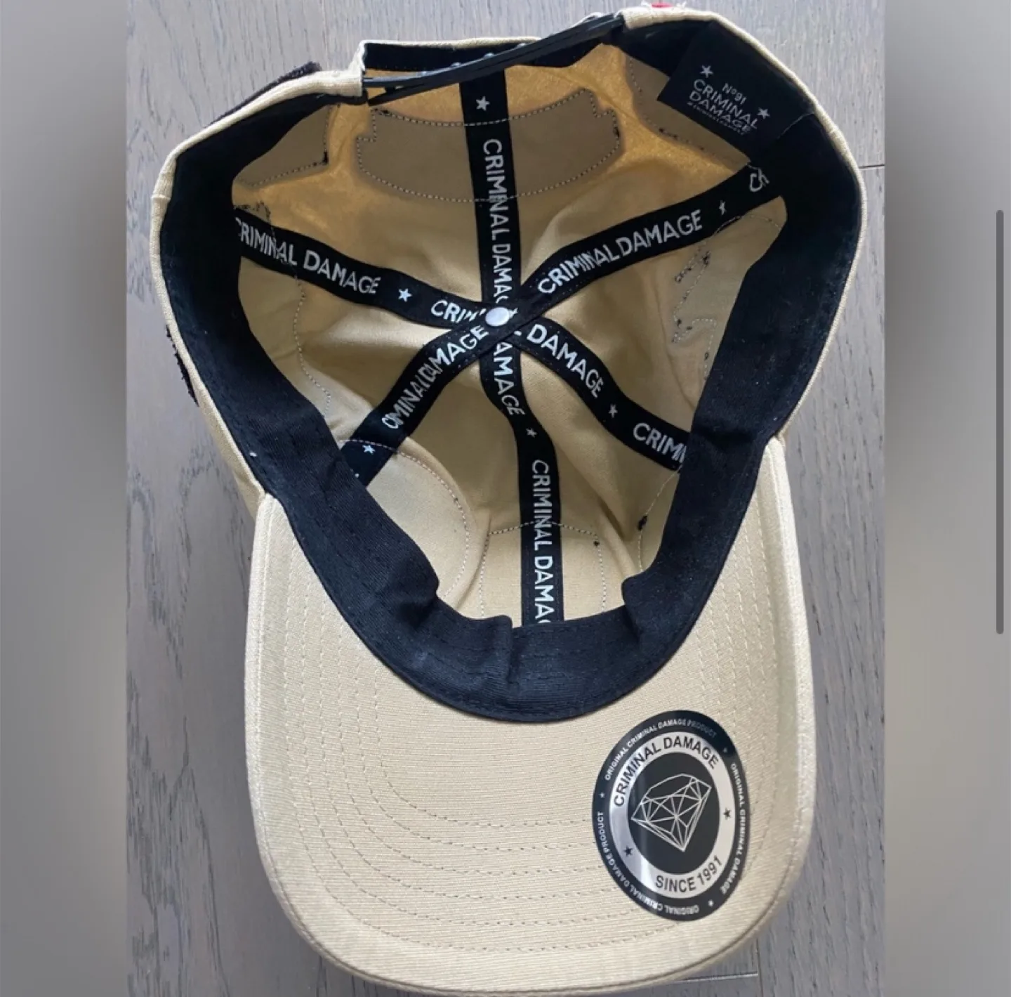 Criminal Damage Beige Baseball Cap with Patches image indicator(4)