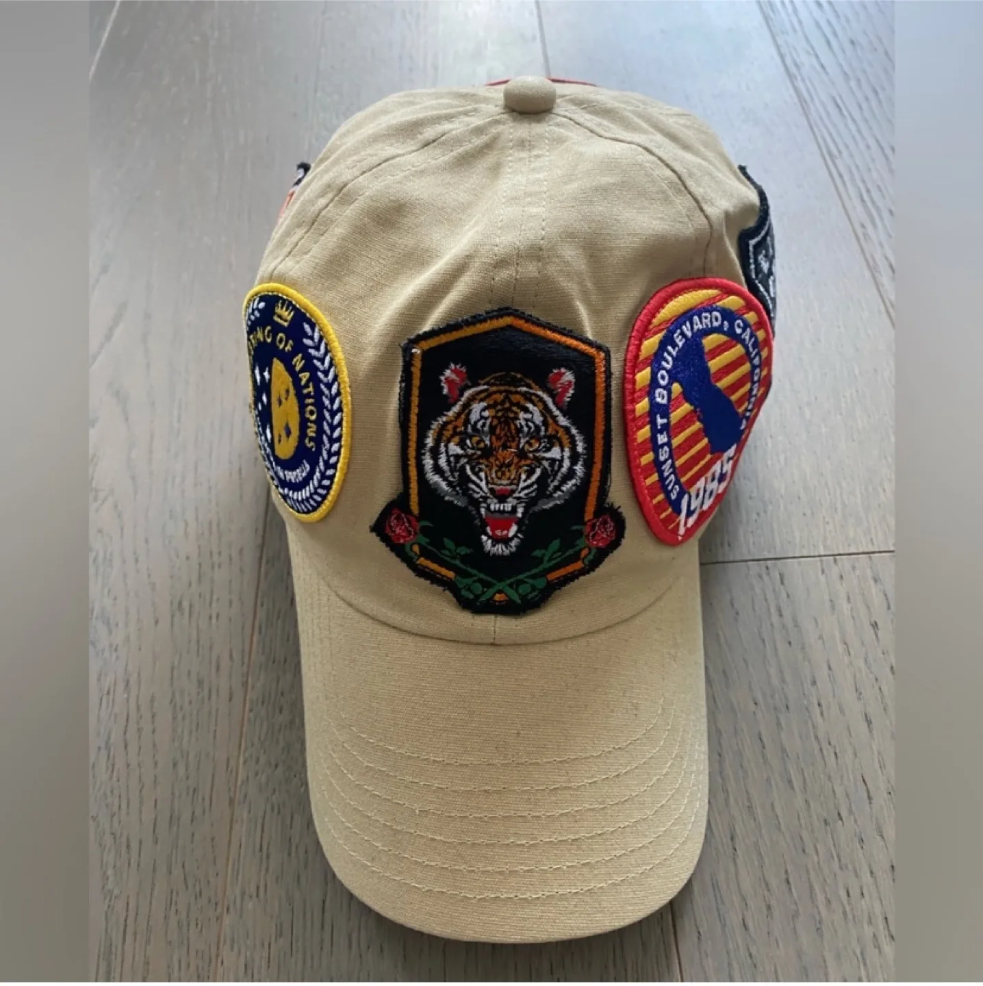 Criminal Damage Beige Baseball Cap with Patches image indicator(2)
