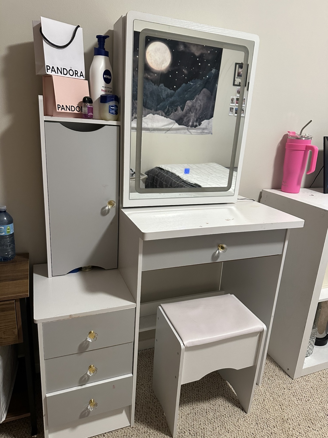 Hoschton Vanity Set with LED Mirror and Stool - photo 2