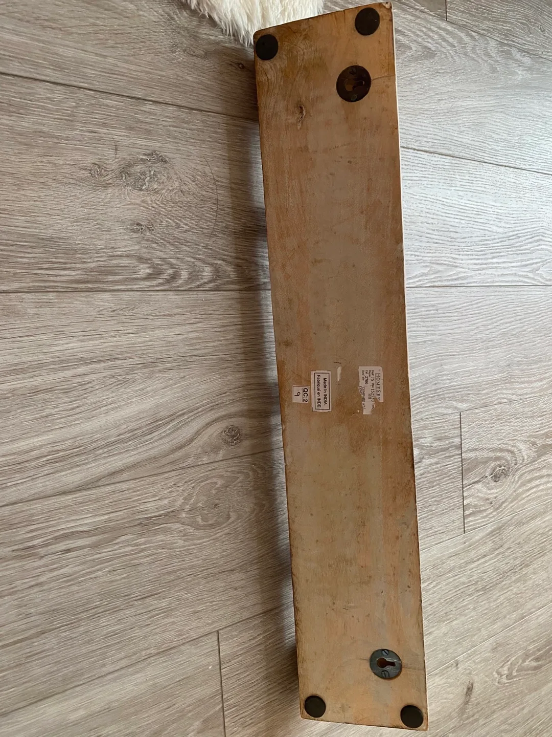 Rustic Wooden Wall Mounted Coat Rack with Three Hooks image indicator(2)