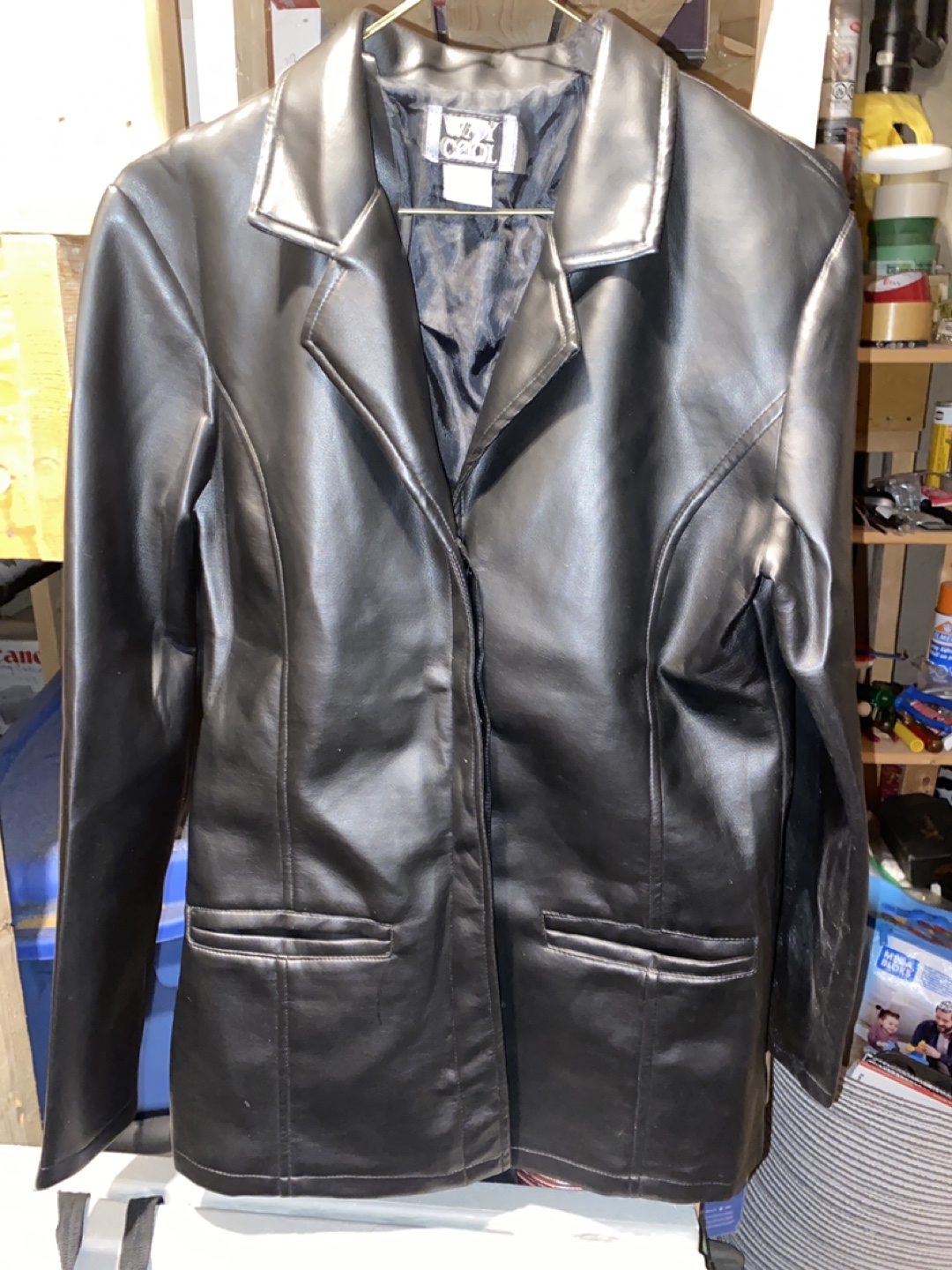 Women's Black Faux Leather Jacket