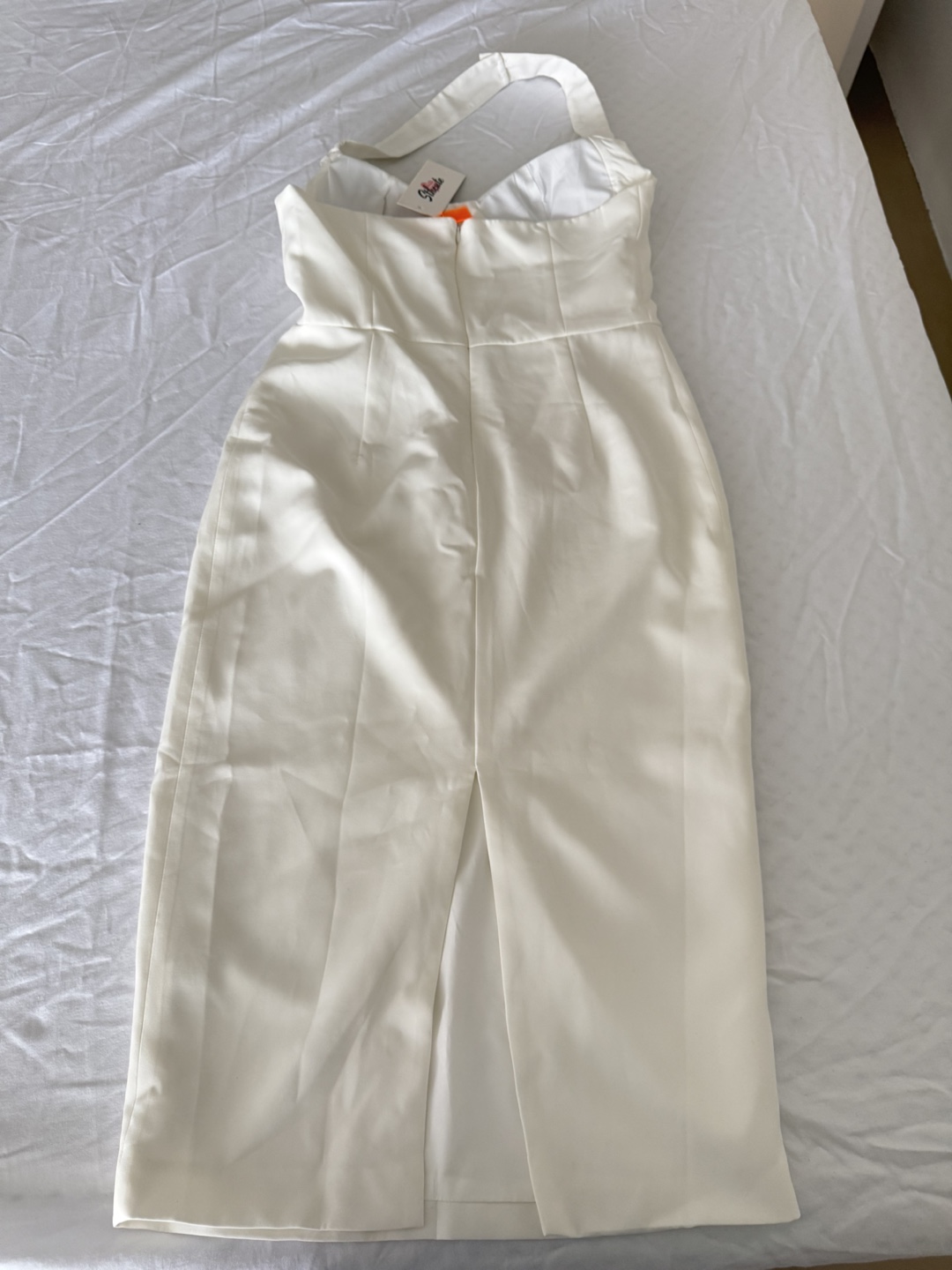 🛍️NEW White Pearl Detail Halter Midi Dress - photo 3