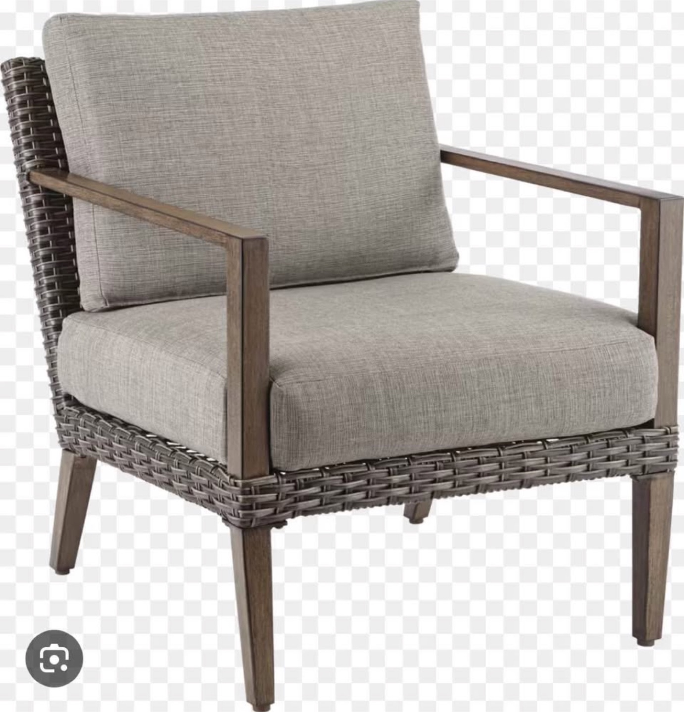 2 Outdoor Wicker Patio Armchair with Cushions