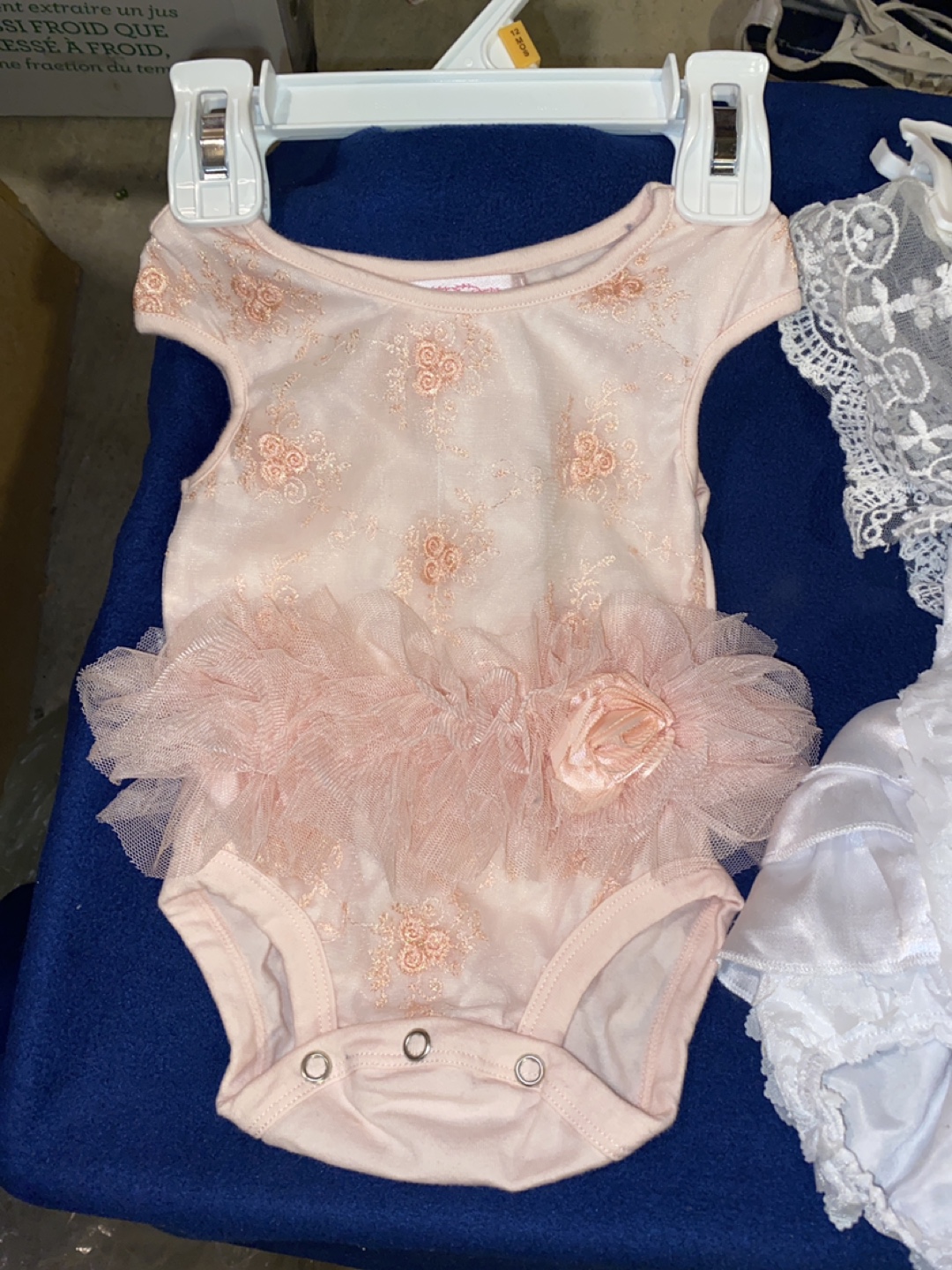 Baby Girl Bodysuit Set - Pink and White Lace