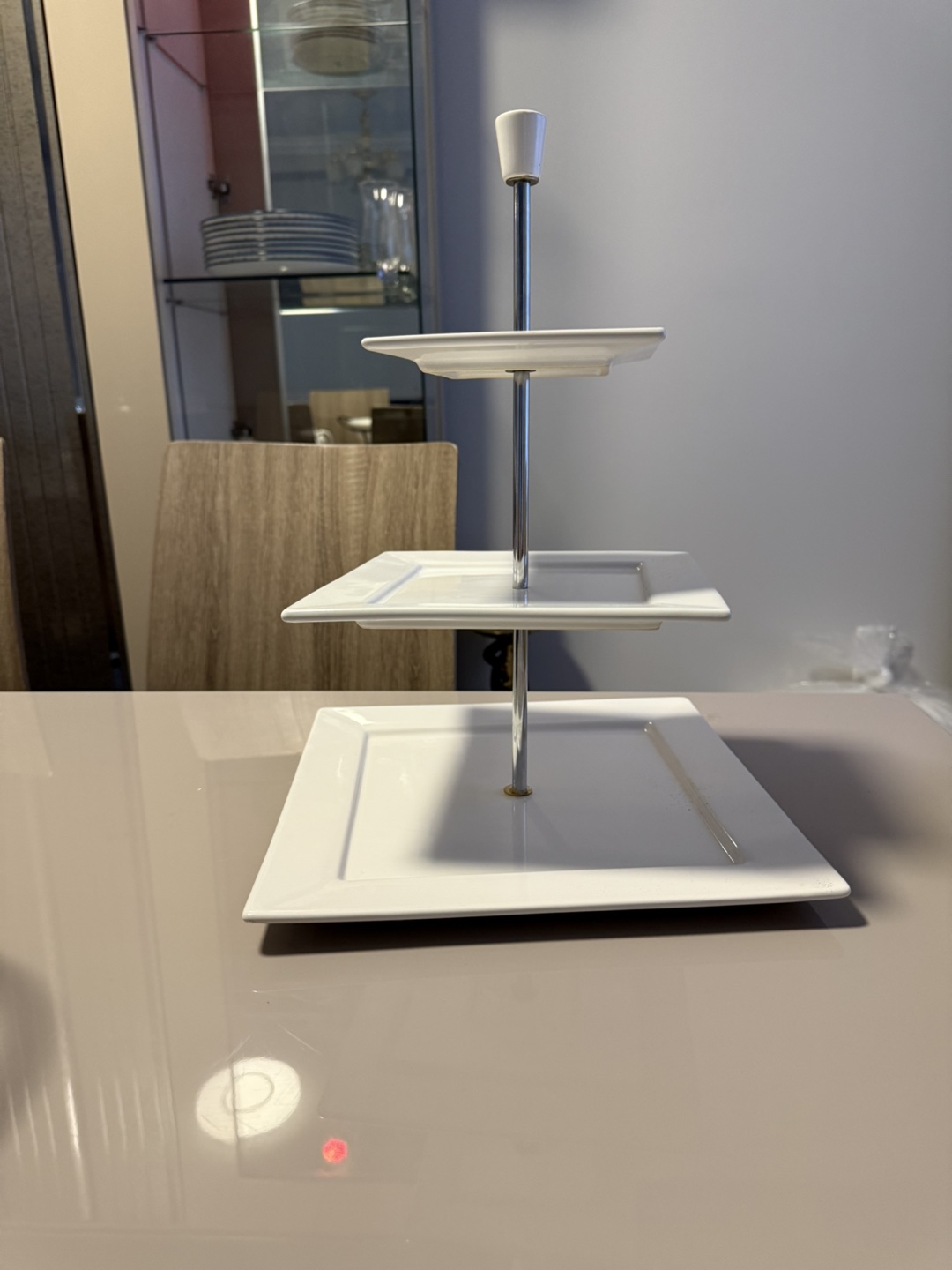 Three-Tiered White Square Serving Stand - photo 2