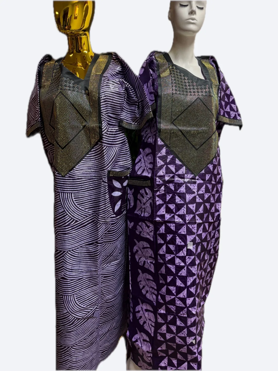 Matching African Print Boubou Dresses with Headwraps thumbnail
