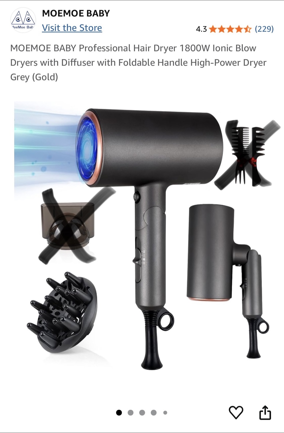 Hair Dryer with Diffuser - photo 2