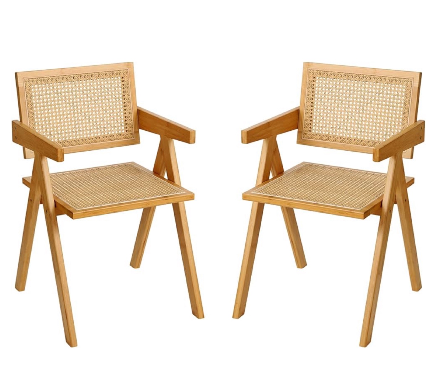 Pair of Mid-Century Modern Cane Chairs - photo 2