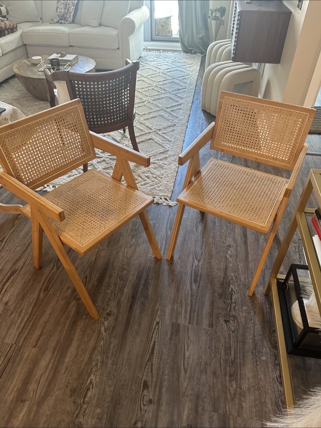 Pair of Mid-Century Modern Cane Chairs
