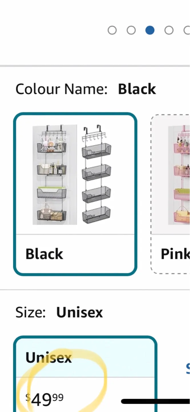 Hapirm Over the Door Organizer - Black image indicator(3)