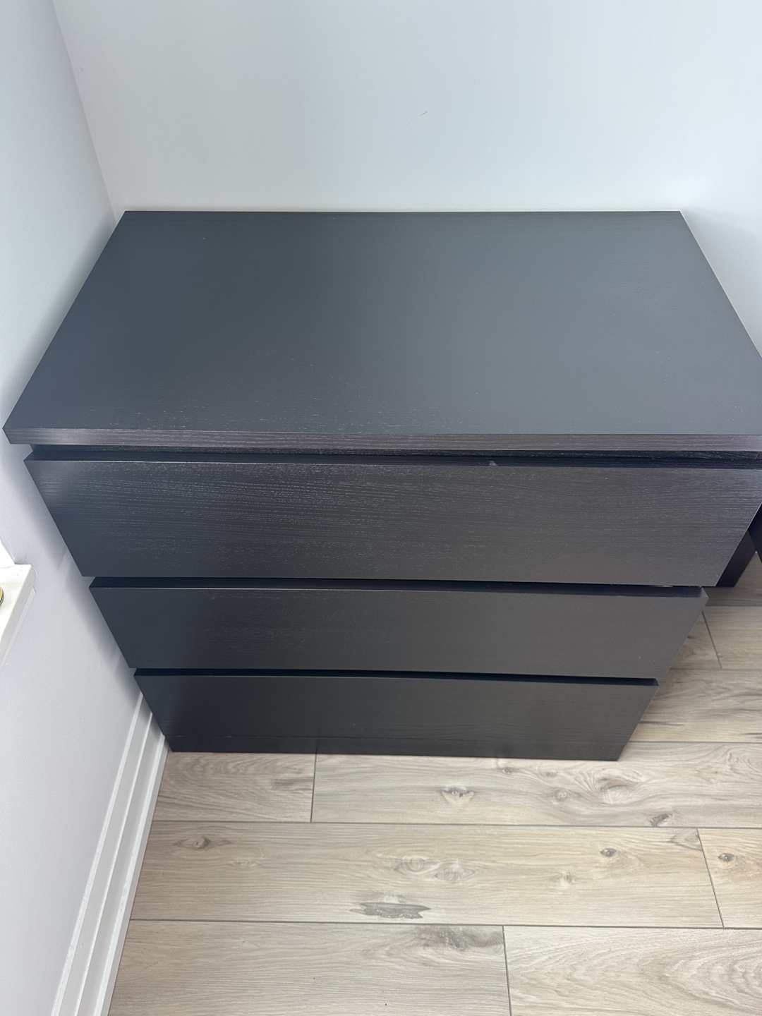 IKEA MALM 3-Drawer Chest - Black-Brown - photo 2