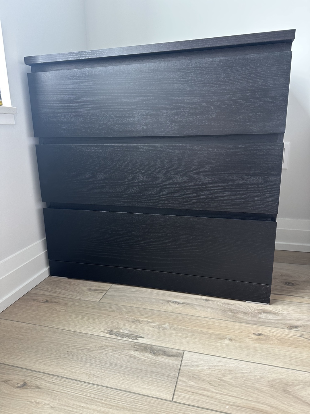IKEA MALM 3-Drawer Chest - Black-Brown