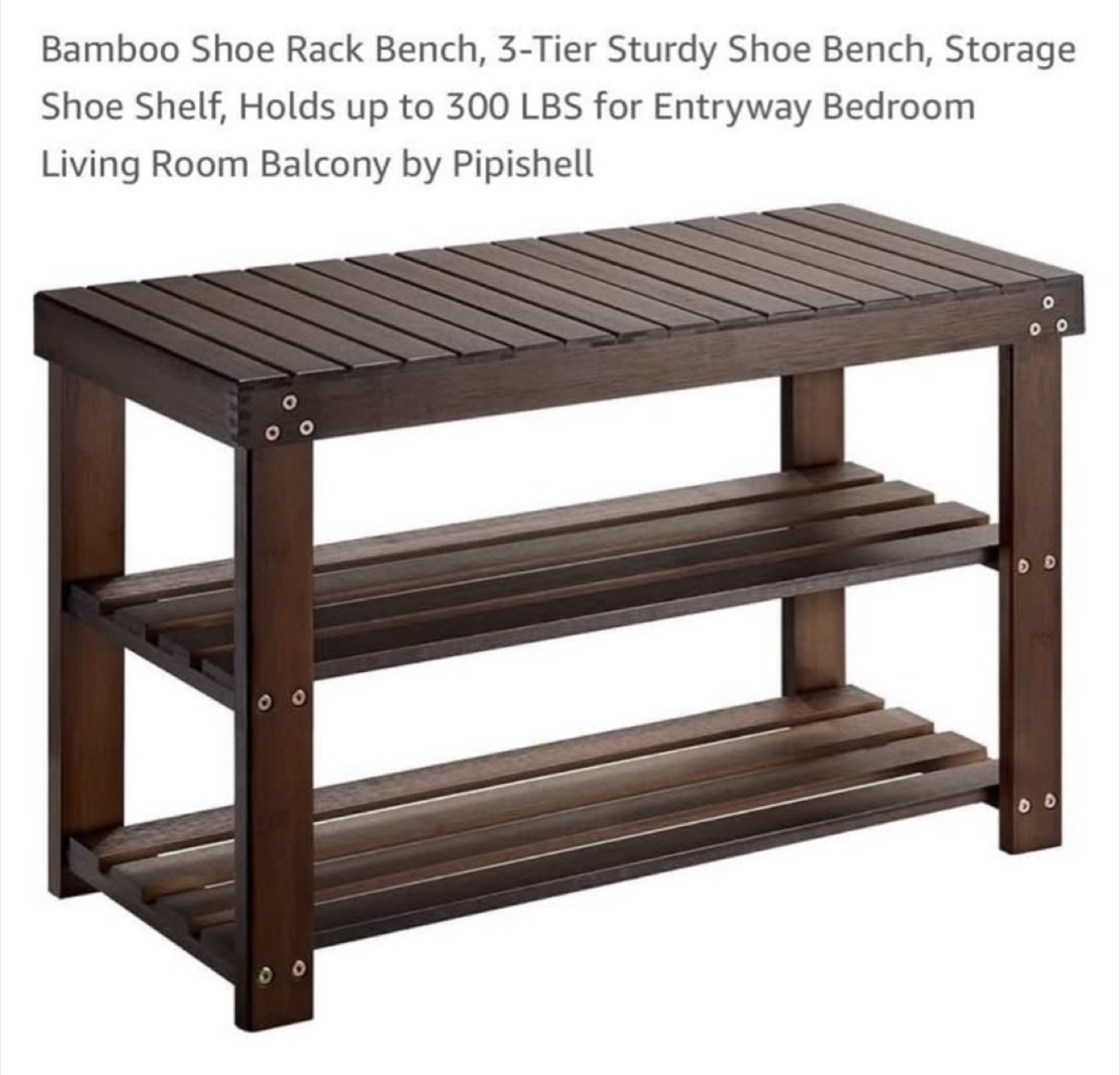 Bamboo Shoe Rack Bench with Storage - photo 2