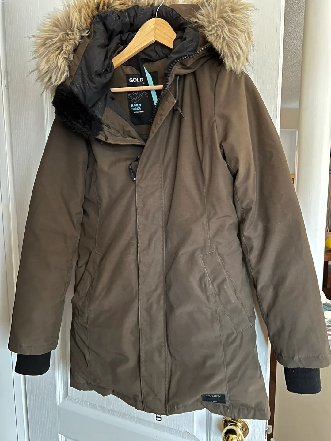 Women's Haven Gold Down Parka - Size Small thumbnail