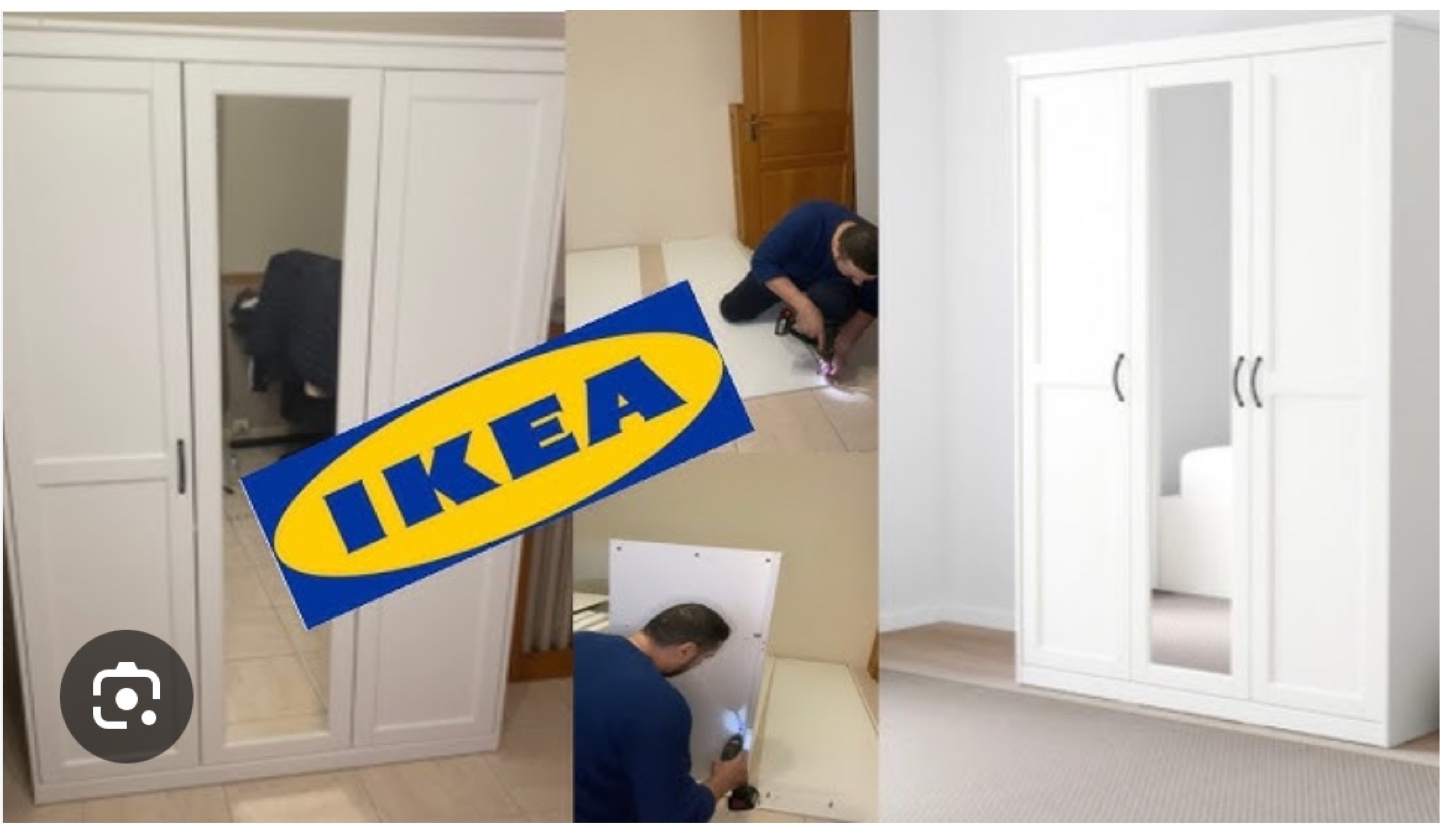 IKEA Aspelund White Wardrobe with Mirror - photo 2