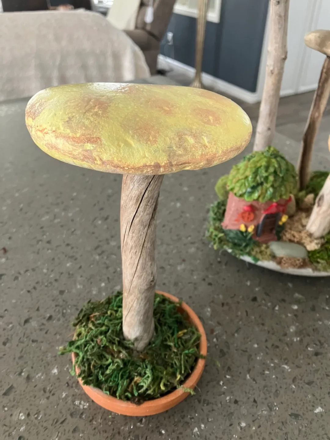 Hand-painted mushroom fairy garden decor thumbnail
