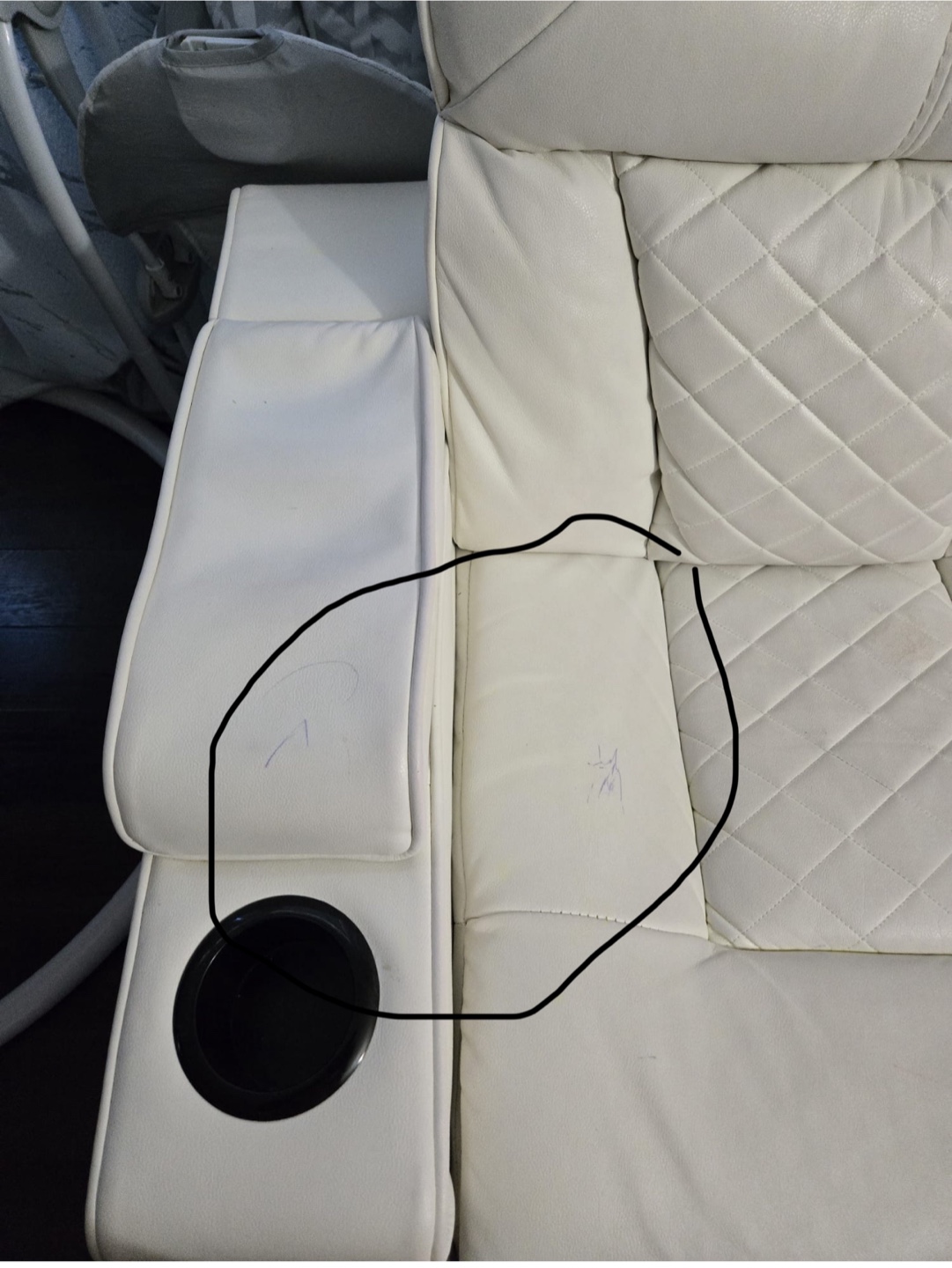 White Power Recliner Sofa - photo 2